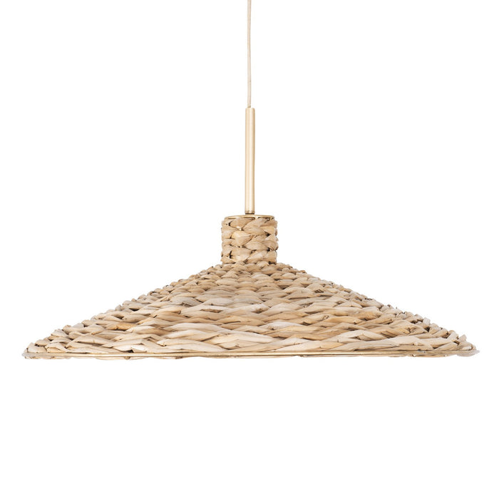 Varaluz 502P05FGN Five Light Pendant, French Gold/Natural Seagrass