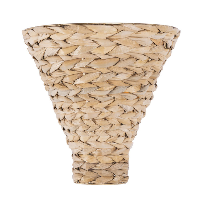 Varaluz 502W01FGN One Light Wall Sconce, French Gold/Natural Seagrass