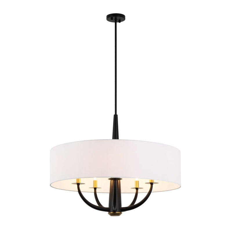 Varaluz 503P05BLSB Five Light Pendant, Black/Satin Brass