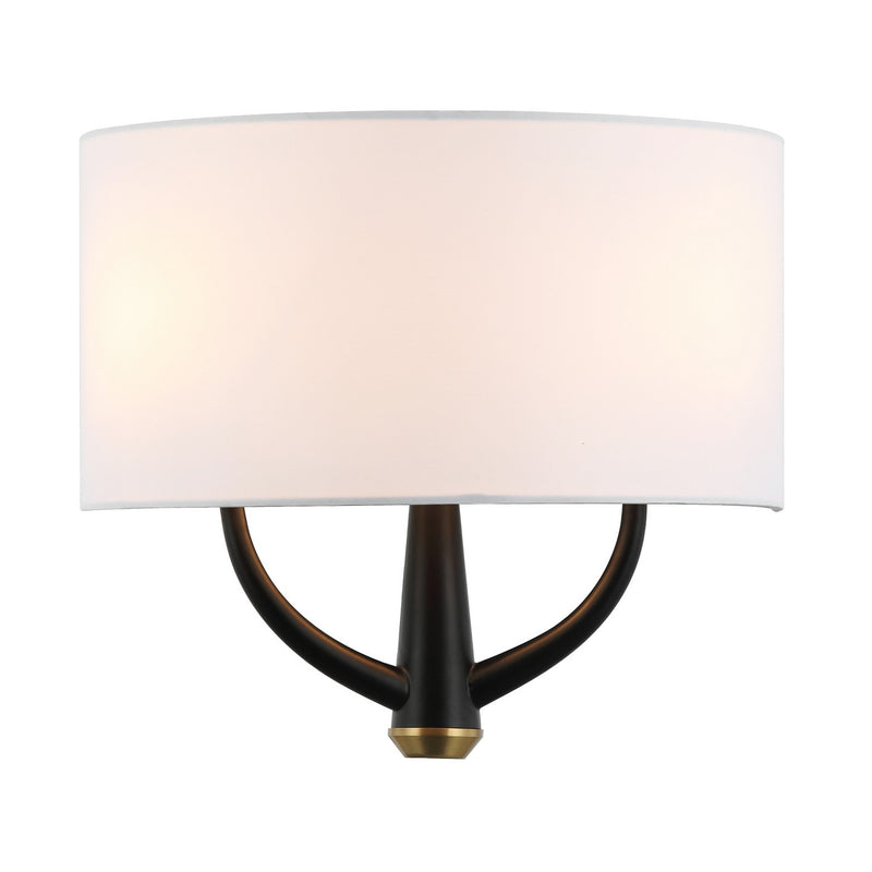 Varaluz 503W02BLSB Two Light Wall Sconce, Black/Satin Brass