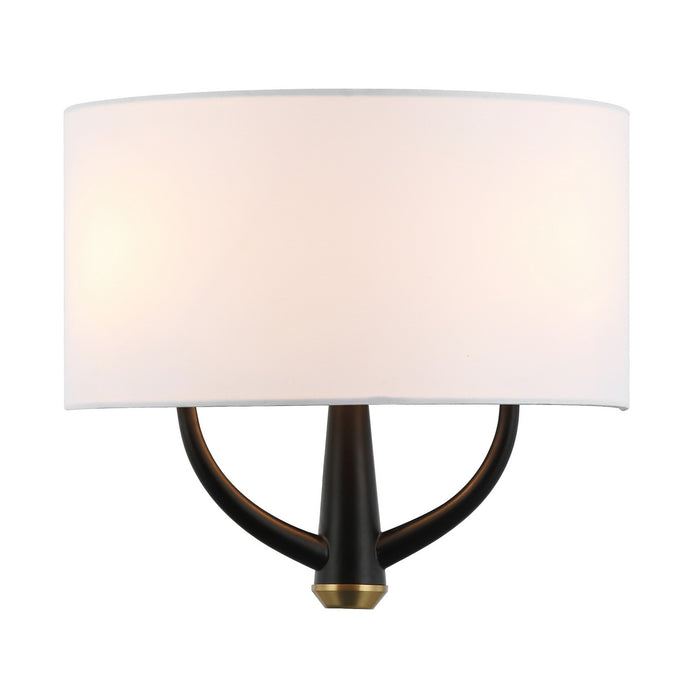 Varaluz 503W02BLSB Two Light Wall Sconce, Black/Satin Brass