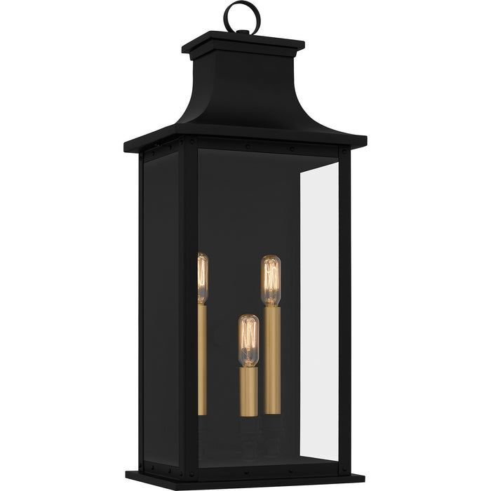 Quoizel ABY8409MBK Three Light Outdoor Wall Mount, Matte Black
