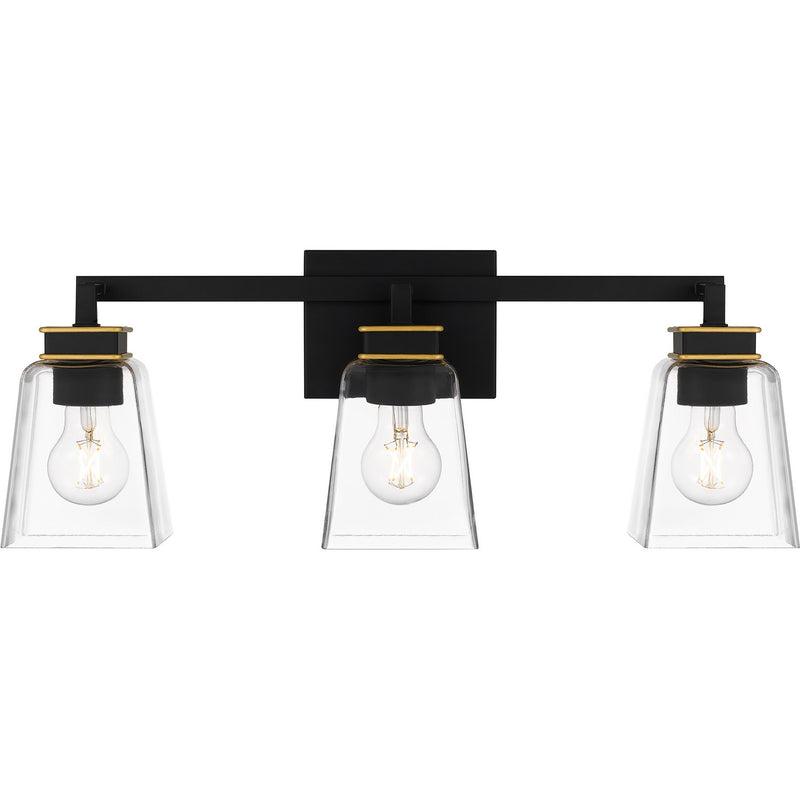 Quoizel ALY8623MBK Three Light Bath, Matte Black