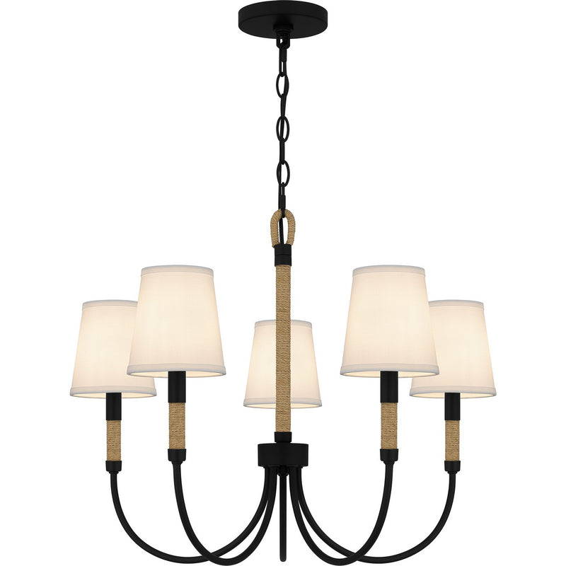 Quoizel BYL5025MBK Five Light Chandelier, Matte Black