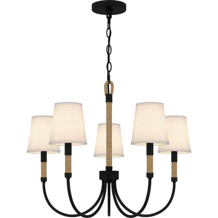 Quoizel BYL5025MBK Five Light Chandelier, Matte Black