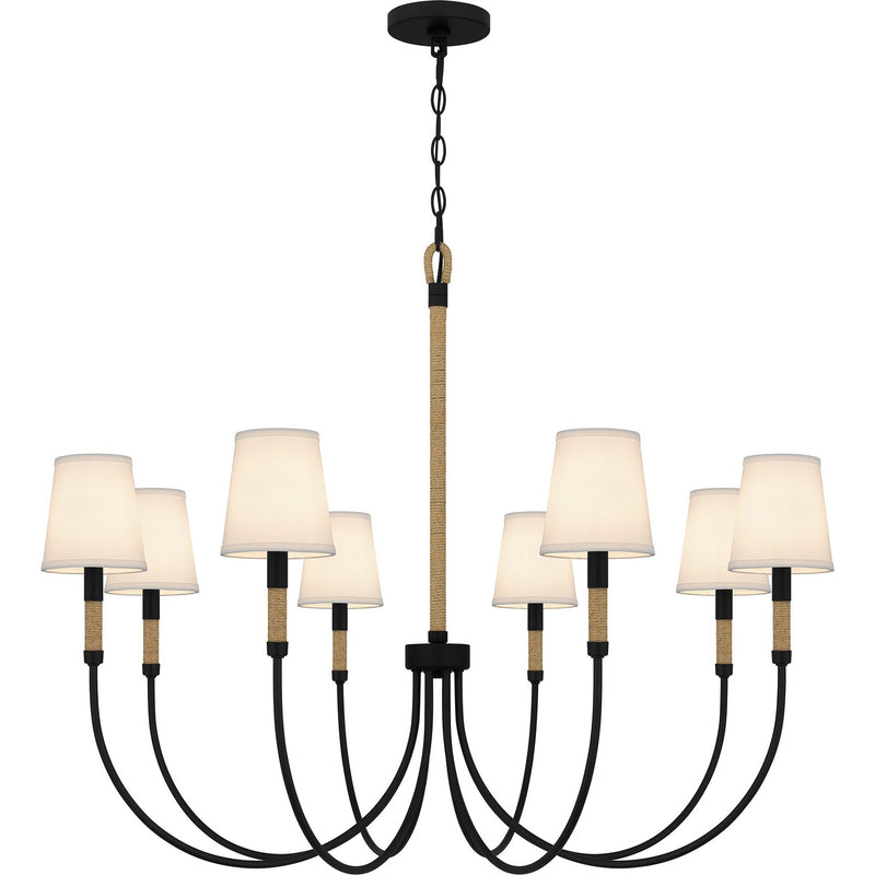 Quoizel BYL5039MBK Eight Light Chandelier, Matte Black