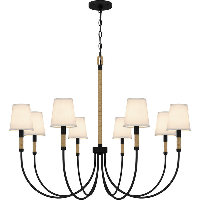 Quoizel BYL5039MBK Eight Light Chandelier, Matte Black