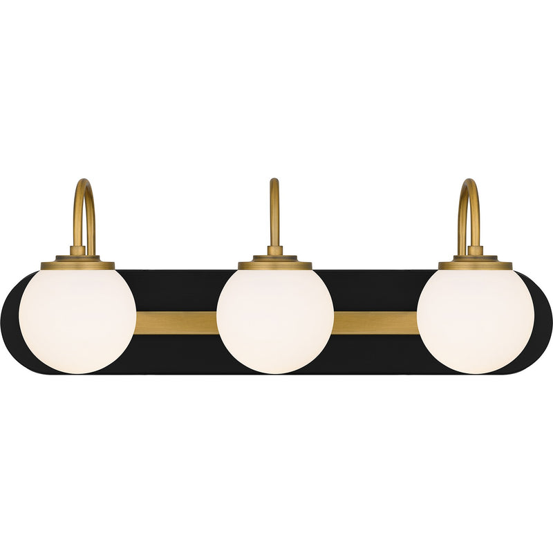 Quoizel DES8624MBK Three Light Bath, Matte Black