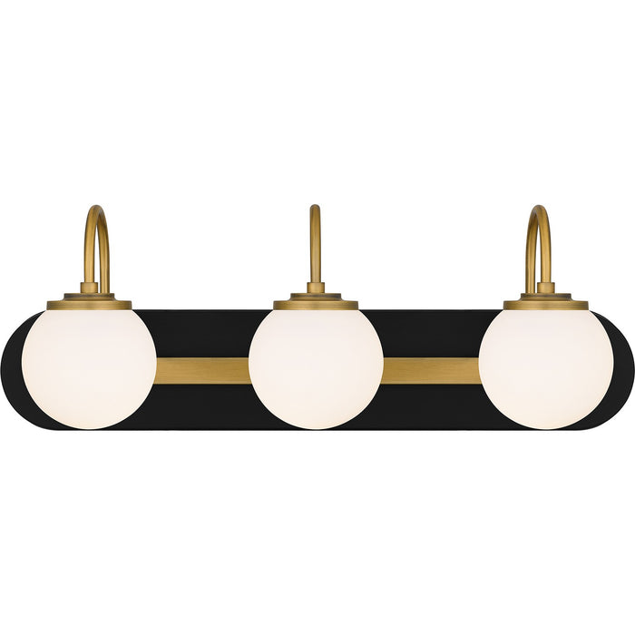 Quoizel DES8624MBK Three Light Bath, Matte Black