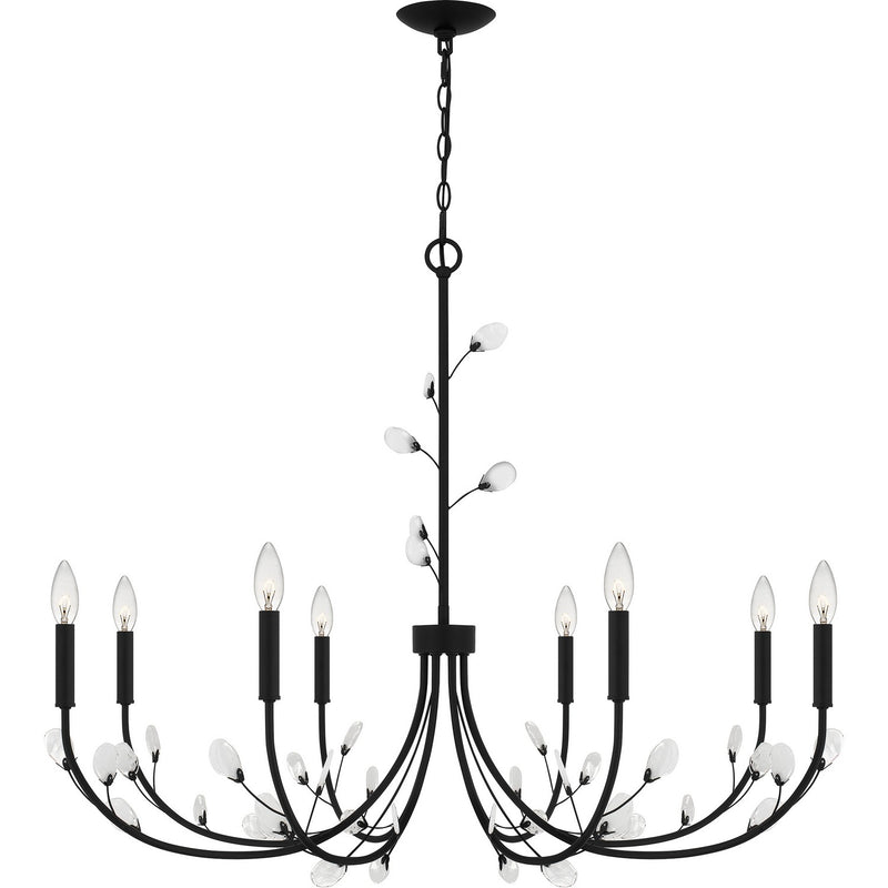 Quoizel HEI5040MBK Eight Light Chandelier, Matte Black