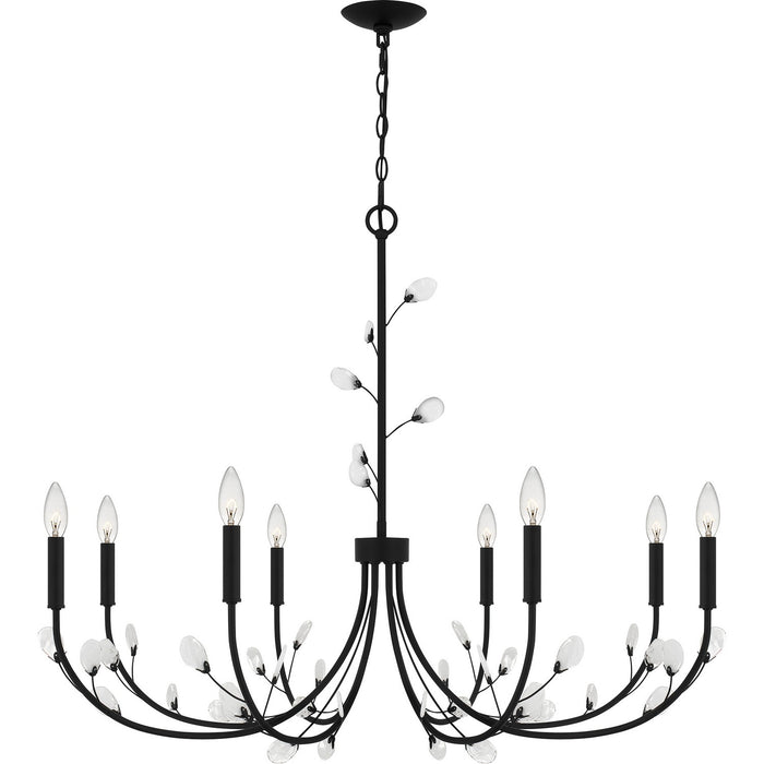 Quoizel HEI5040MBK Eight Light Chandelier, Matte Black