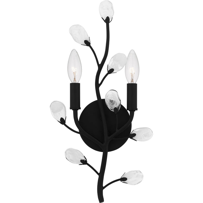 Quoizel HEI8709MBK Two Light Wall Sconce, Matte Black