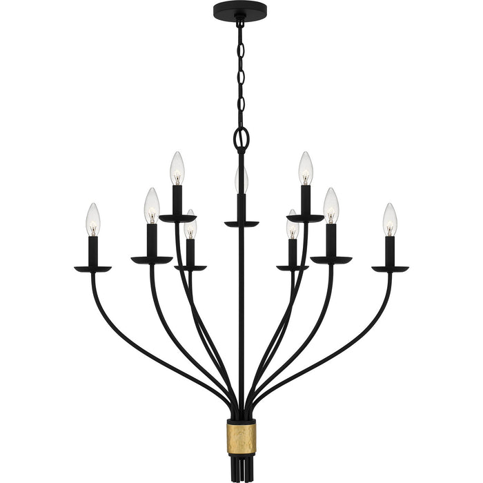Quoizel MAG5032MBK Nine Light Chandelier, Matte Black