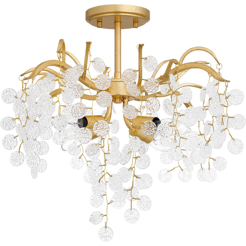 Quoizel MAP1720GFL Four Light Semi Flush Mount, Gold Leaf