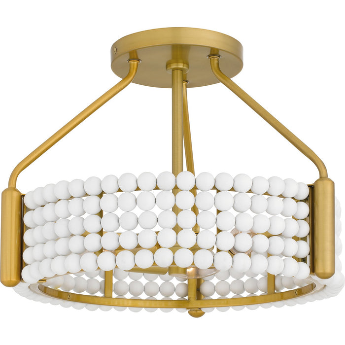 Quoizel MOL1716BRG Four Light Semi Flush Mount, Brushed Gold