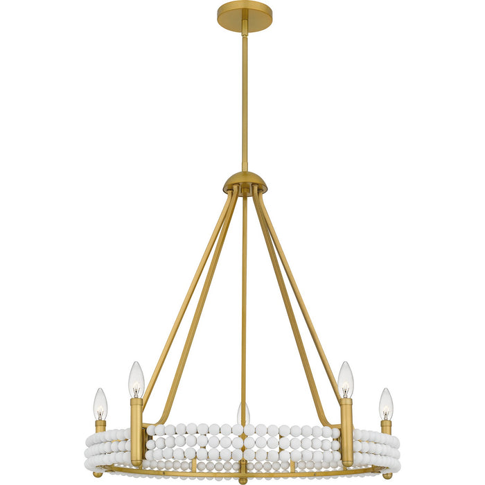 Quoizel MOL5027BRG Five Light Chandelier, Brushed Gold