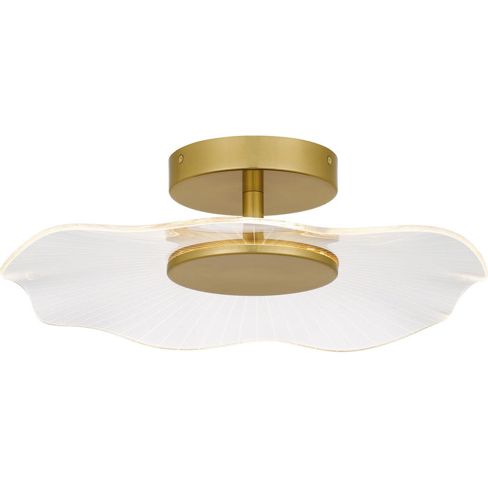 Quoizel PCIB1718BRG LED Semi Flush Mount, Brushed Gold