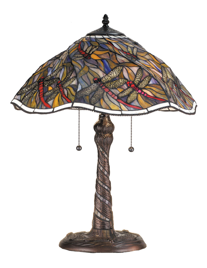 Meyda Tiffany 82310 Two Light Table Lamp, Paba Bapa Flame