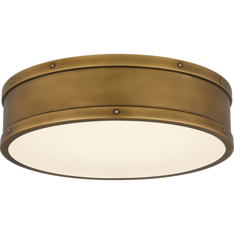Quoizel QFL5224WS LED Flush Mount, Weathered Brass