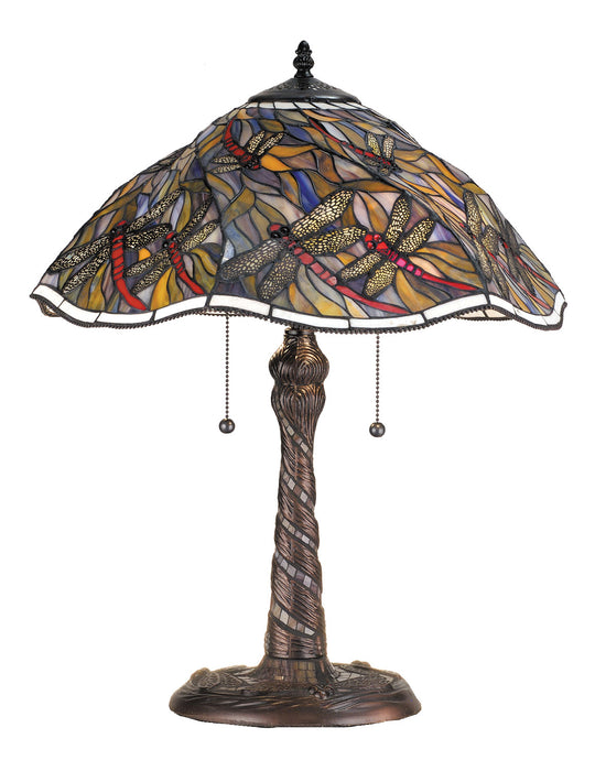 Meyda Tiffany 82310 Two Light Table Lamp, Paba Bapa Flame