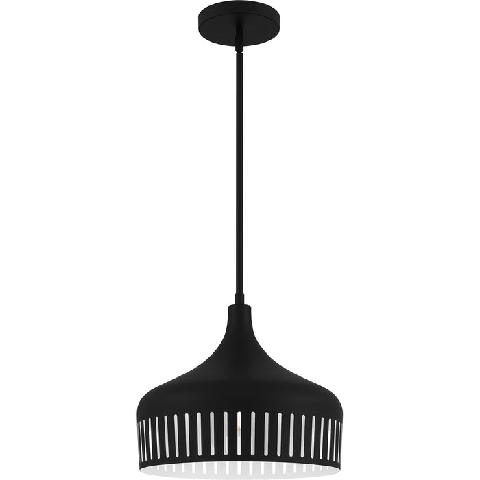 Quoizel QP6208MBK One Light Pendant, Matte Black