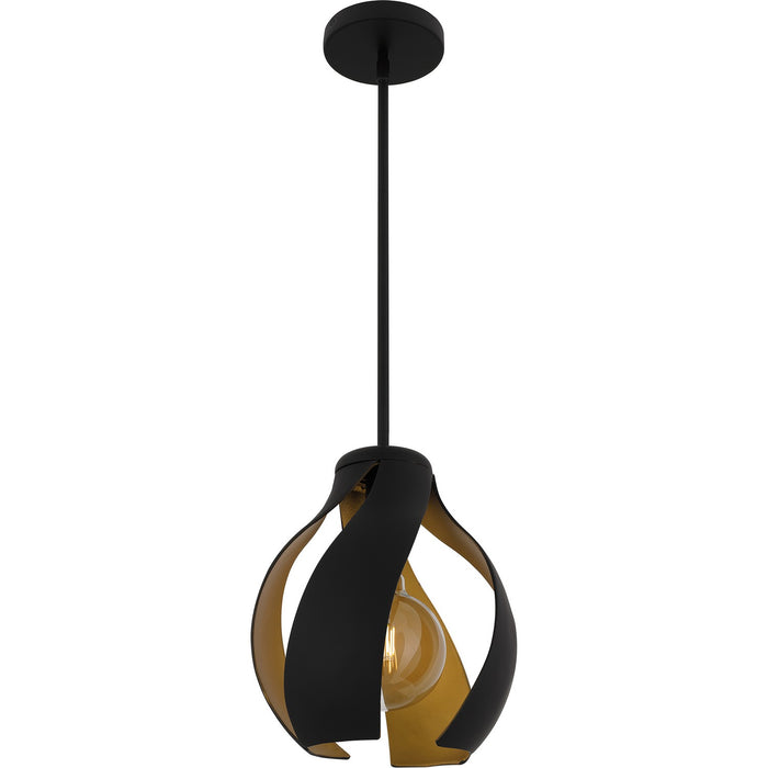 Quoizel QP6739MBK One Light Pendant, Matte Black