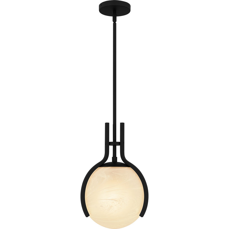 Quoizel QP6741MBK One Light Pendant, Matte Black