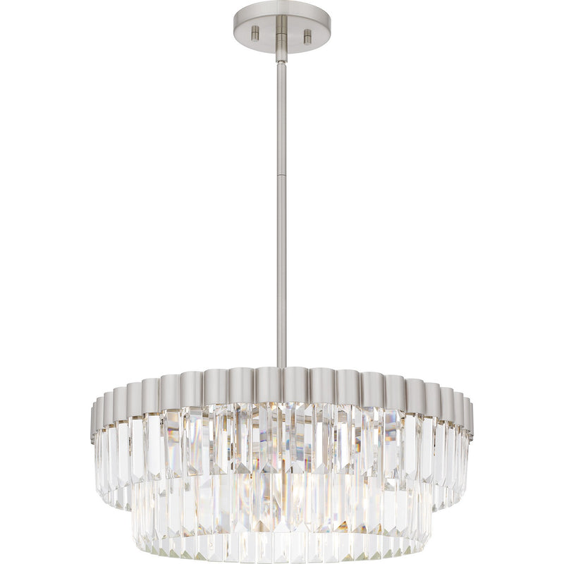 Quoizel QP6742BN Four Light Pendant, Brushed Nickel