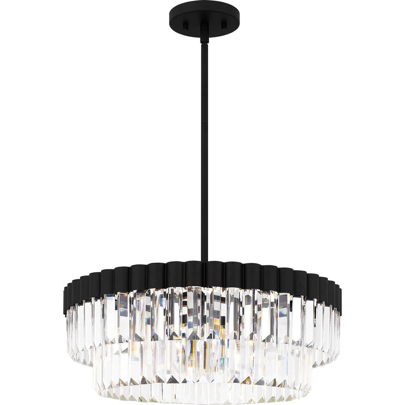 Quoizel QP6742MBK Four Light Pendant, Matte Black