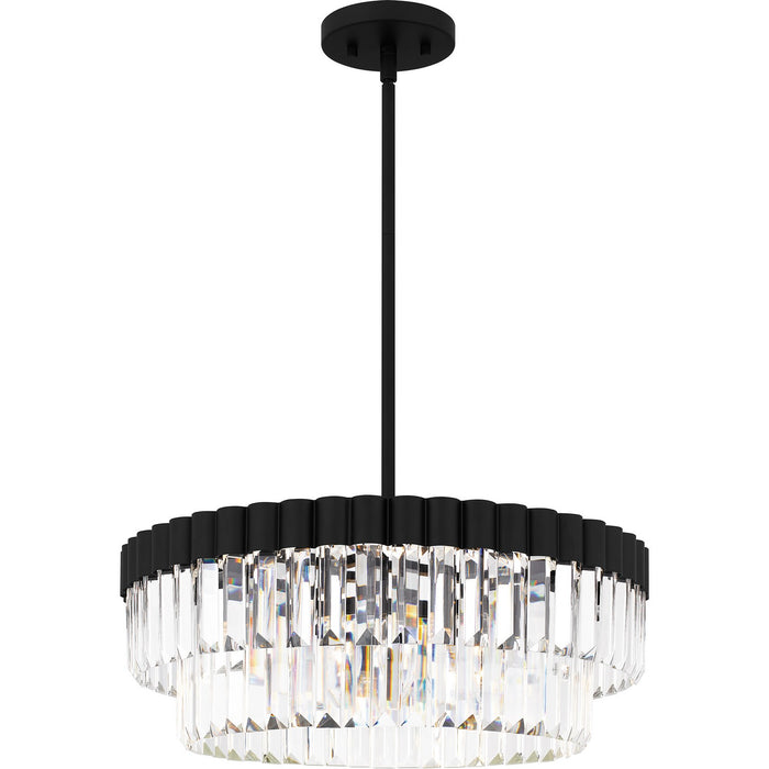 Quoizel QP6742MBK Four Light Pendant, Matte Black