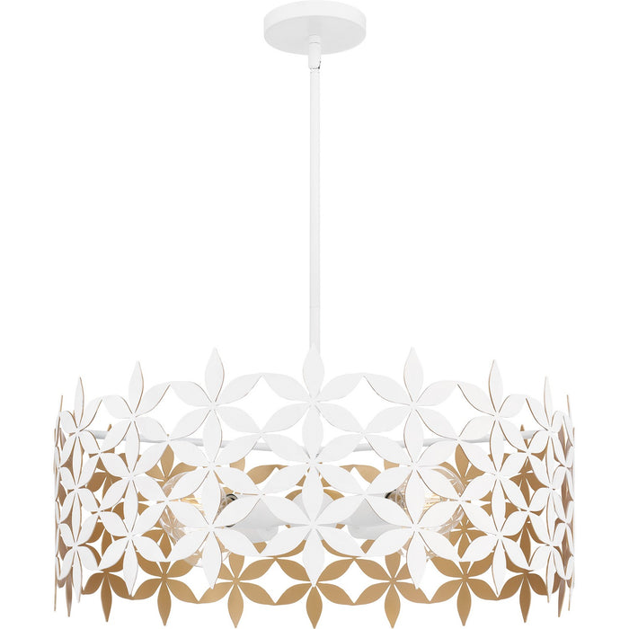 Quoizel QP6746W Four Light Pendant, Matte White