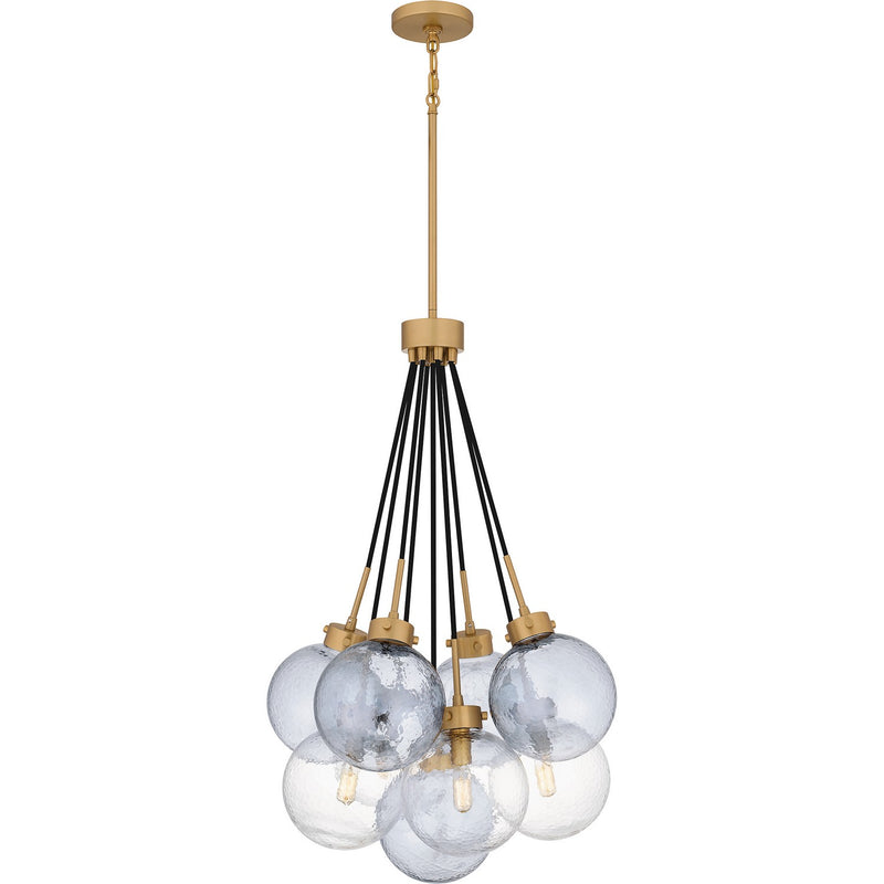 Quoizel QP6749BWS Four Light Pendant, Brushed Weathered Brass