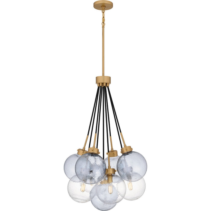 Quoizel QP6749BWS Four Light Pendant, Brushed Weathered Brass