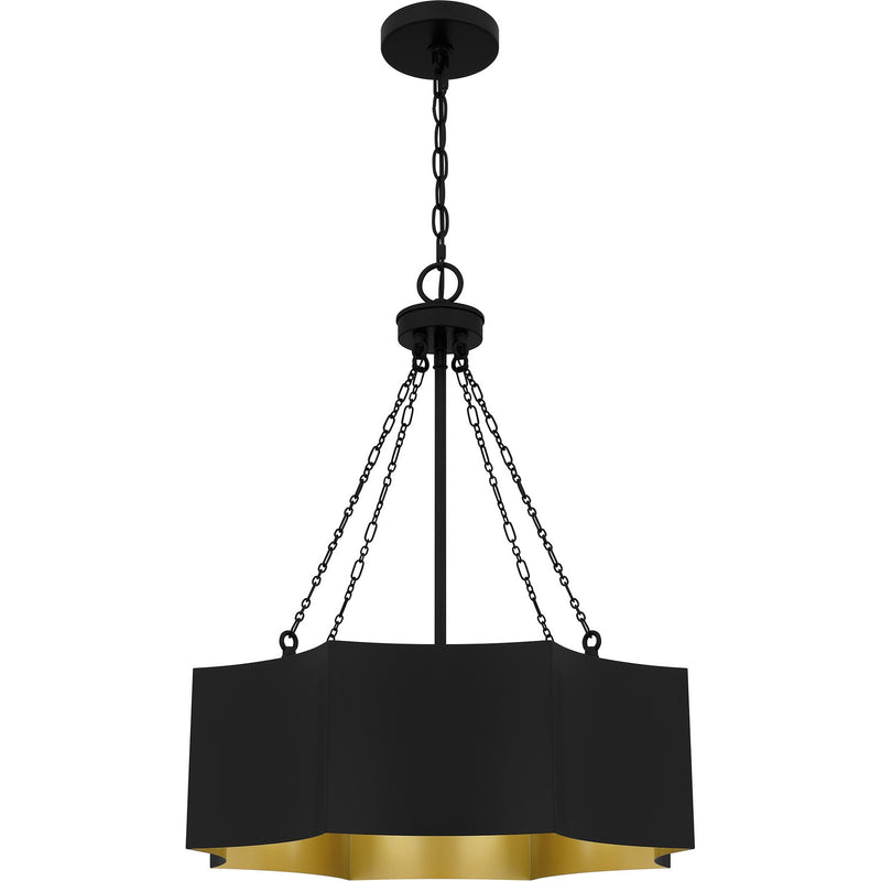 Quoizel QP6755MBK Four Light Pendant, Matte Black