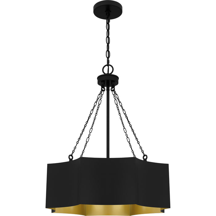 Quoizel QP6755MBK Four Light Pendant, Matte Black