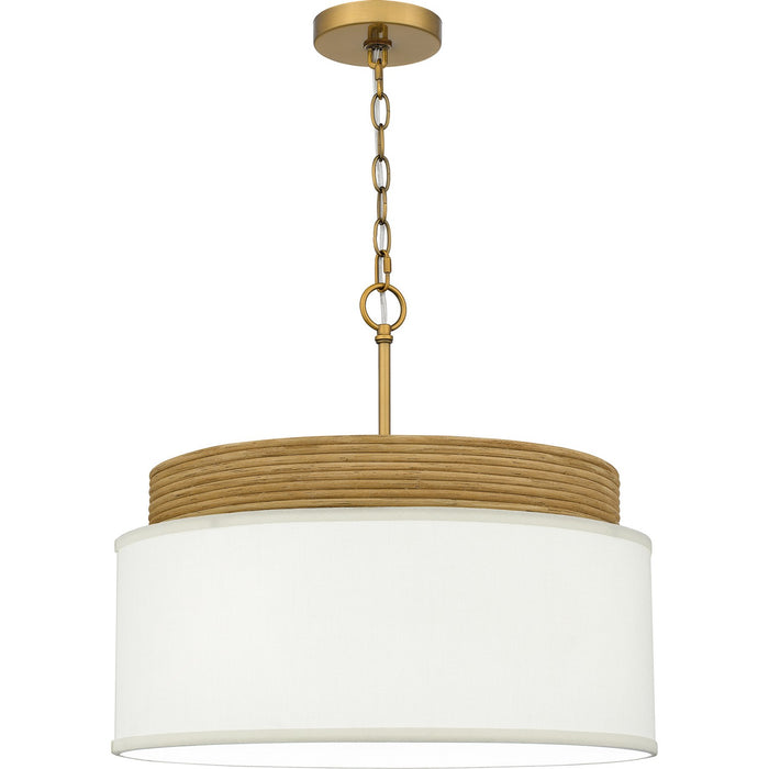 Quoizel QP6757BRG Four Light Pendant, Brushed Gold