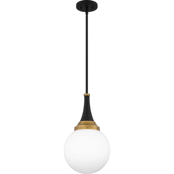 Quoizel QP6758MBK One Light Pendant, Matte Black