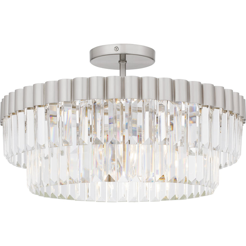 Quoizel QSF6742BN Four Light Semi Flush Mount, Brushed Nickel