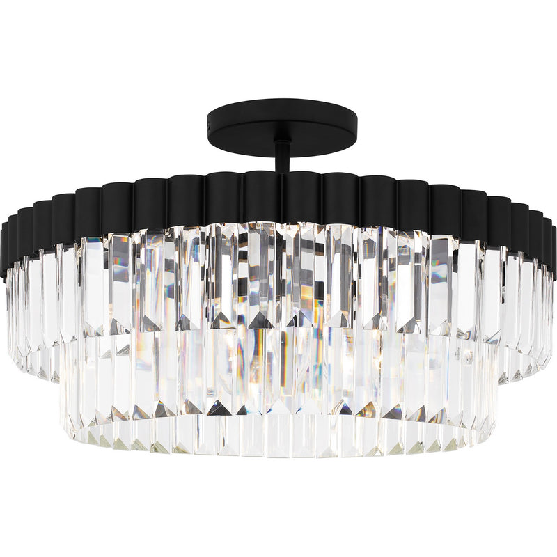 Quoizel QSF6742MBK Four Light Semi Flush Mount, Matte Black
