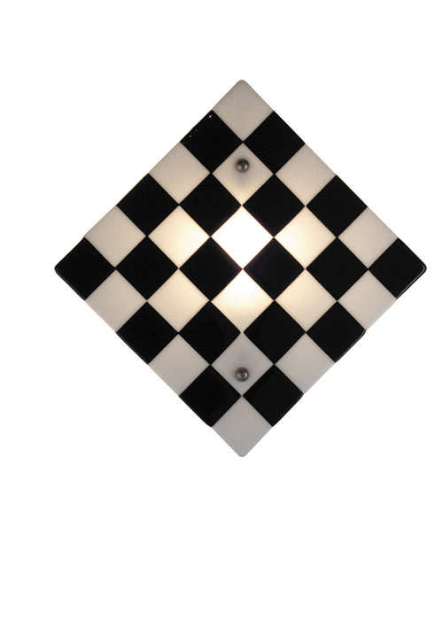 Meyda Tiffany 82472 One Light Wall Sconce, Black/White Checker