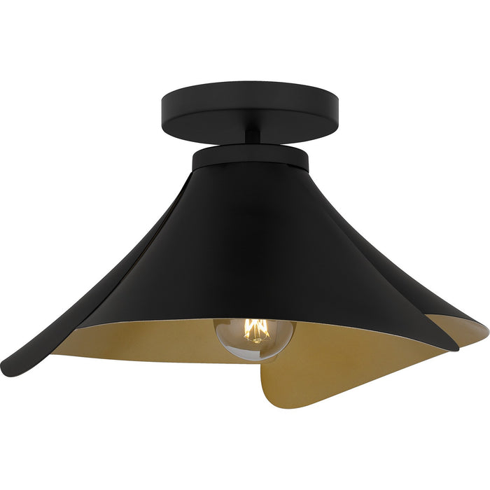 Quoizel QSF6747MBK One Light Semi Flush Mount, Matte Black
