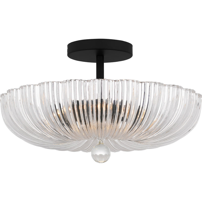 Quoizel QSF6748MBK Three Light Semi Flush Mount, Matte Black
