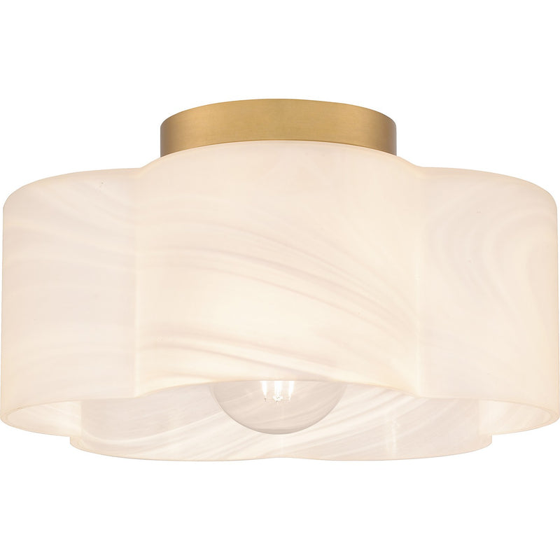 Quoizel QSF6760BWS One Light Semi Flush Mount, Brushed Weathered Brass