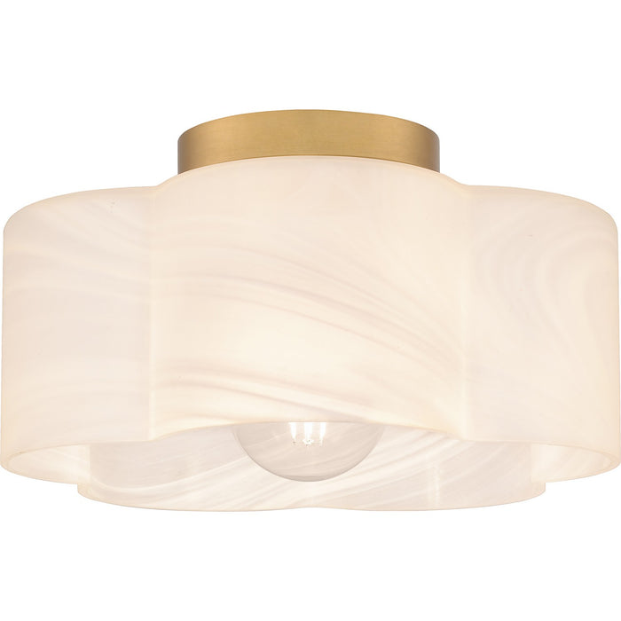 Quoizel QSF6760BWS One Light Semi Flush Mount, Brushed Weathered Brass