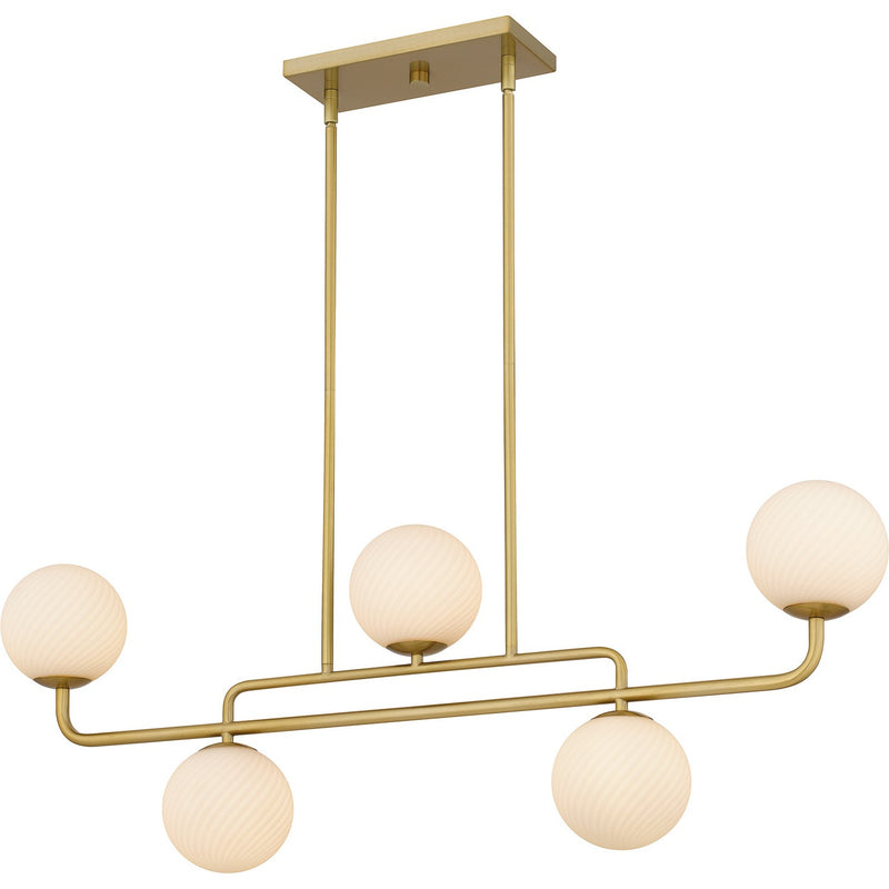 Quoizel RGS540BRG Five Light Linear Chandelier, Brushed Gold