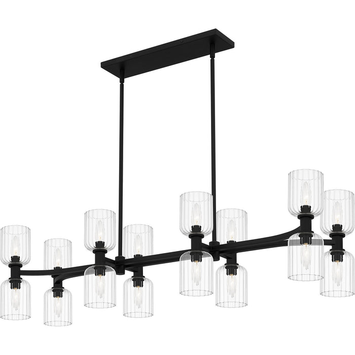 Quoizel RMD846MBK Eight Light Linear Chandelier, Matte Black