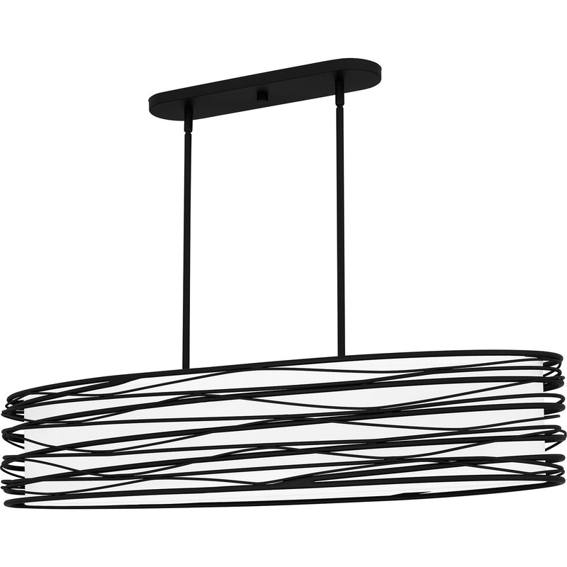 Quoizel SPL542K Five Light Linear Chandelier, Mystic Black