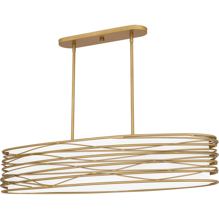 Quoizel SPL542LG Five Light Linear Chandelier, Light Gold