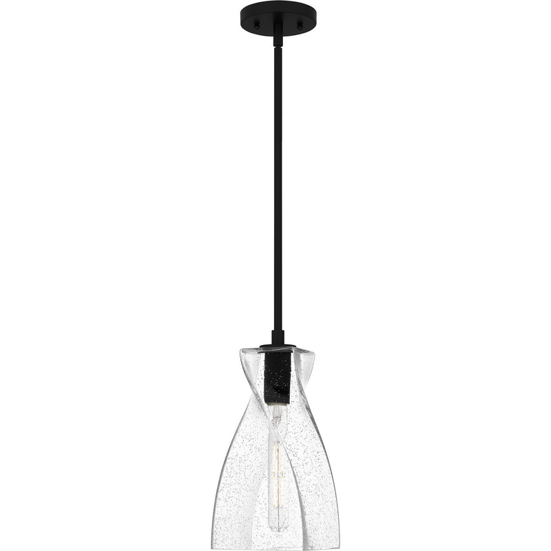 Quoizel STS1506MBK One Light Mini Pendant, Matte Black