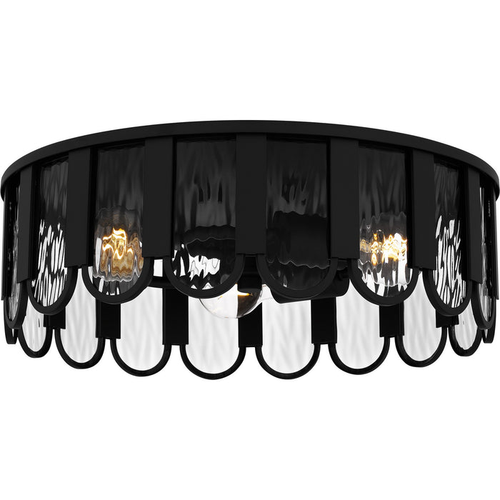 Quoizel VEA1616MBK Three Light Flush Mount, Matte Black